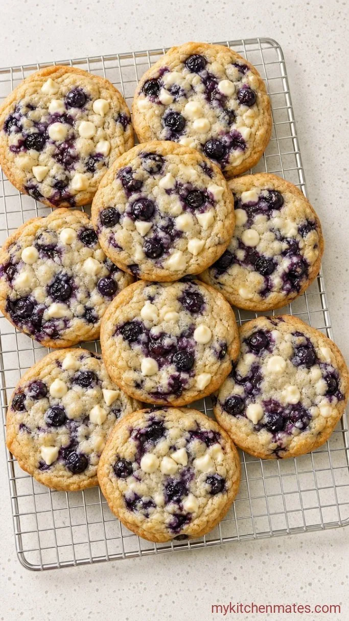 Soft and Chewy Blueberry White Chocolate Chip Cookies Step 5: Cool on the Rack