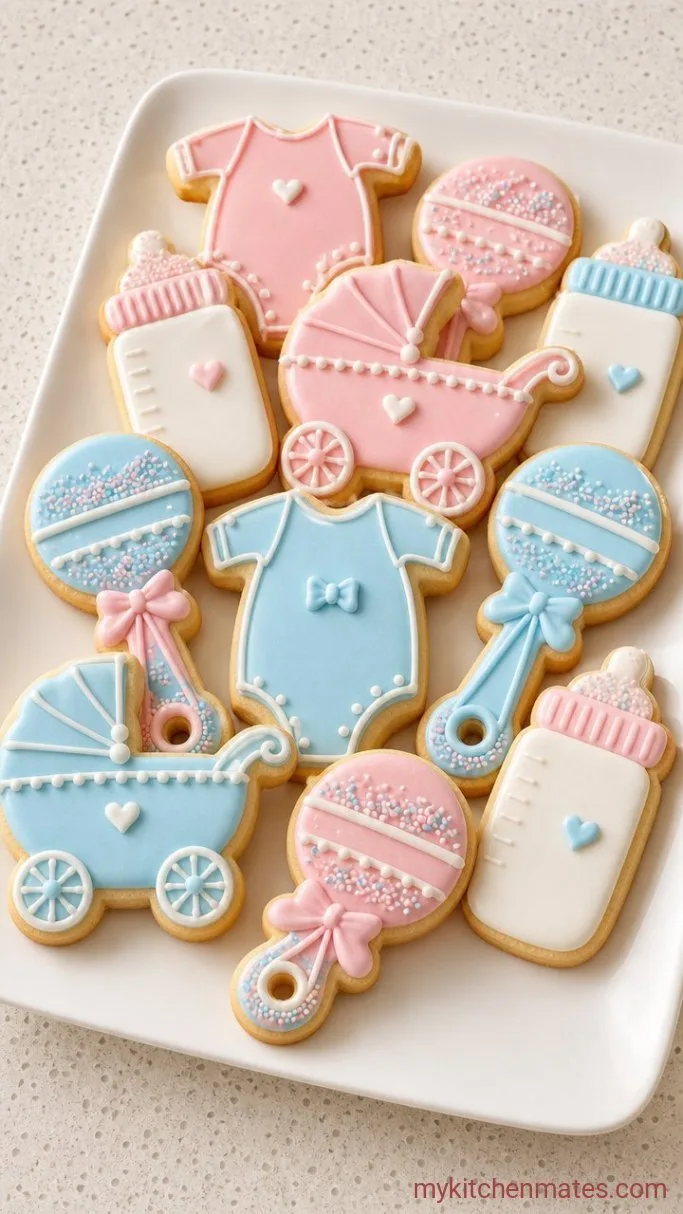 Soft Cut-Out Sugar Cookies for Baby Showers Step 5: Decorate and Serve