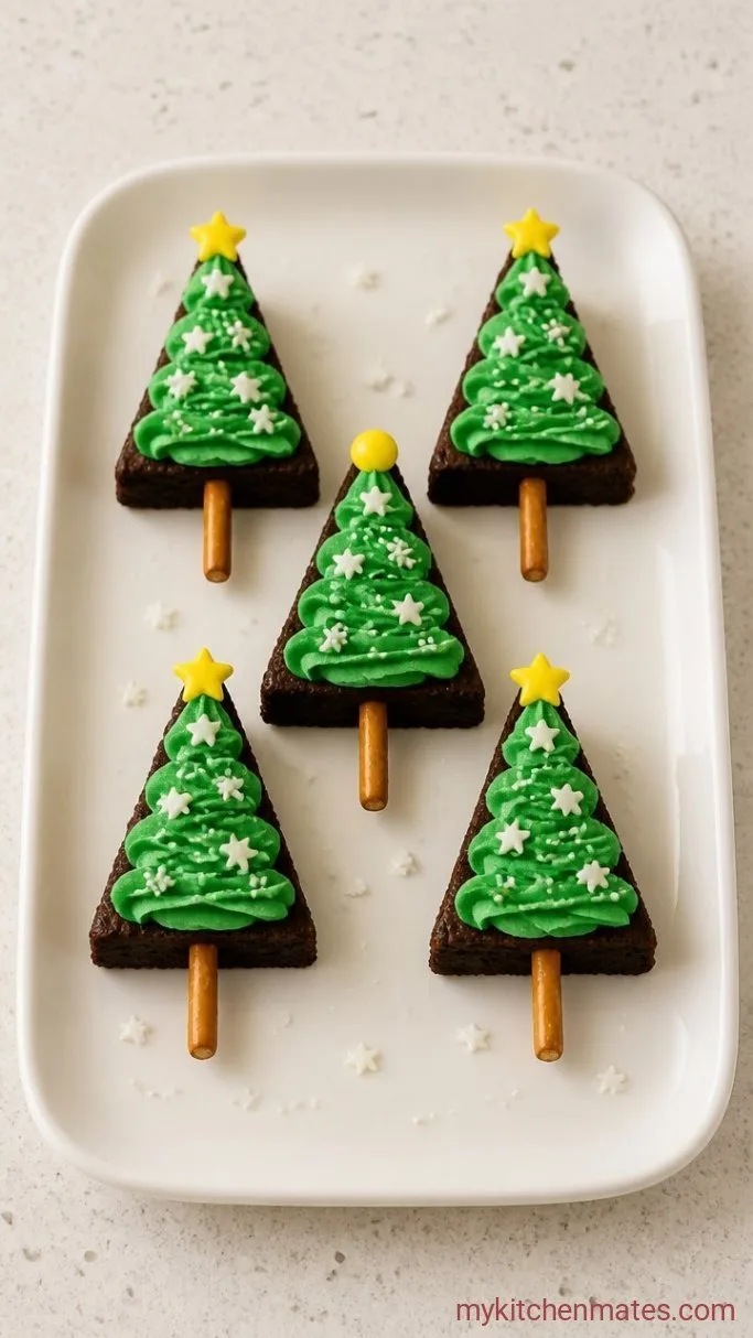 Festive Brownie Christmas Trees Step 5: Decorate Each Tree