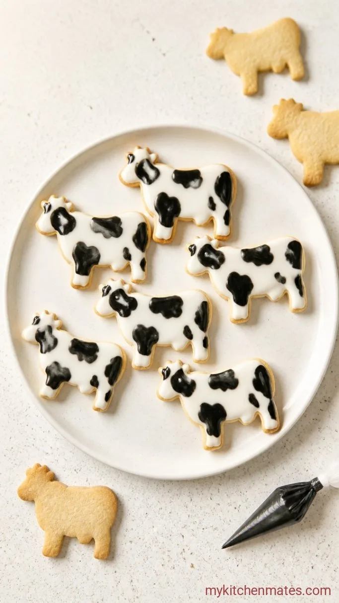 Cow Sugar Cookies: How to Make Adorable Cow Print Cookies Step 5: Decorate the Cookies with Cow Spots