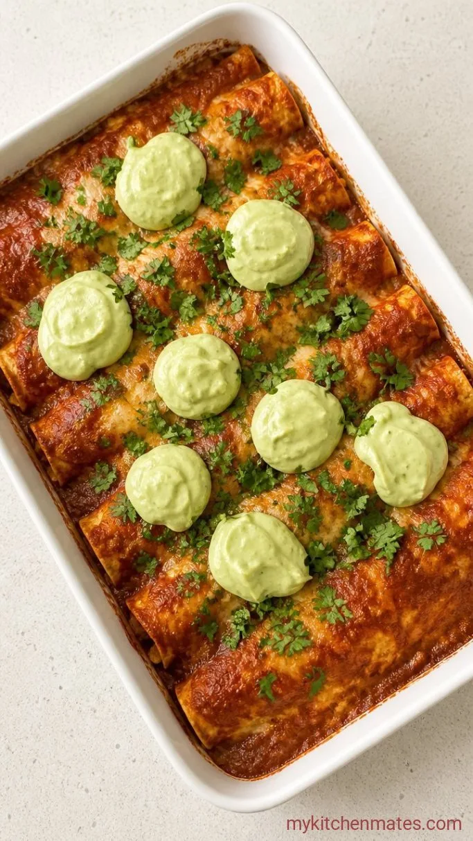 Creamy Dairy Free Enchiladas Step 5: Dollop and Serve with Avocado Crema