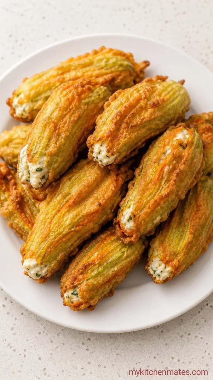 Pan-Fried Stuffed Zucchini Flowers Step 5: Drain and Serve Immediately
