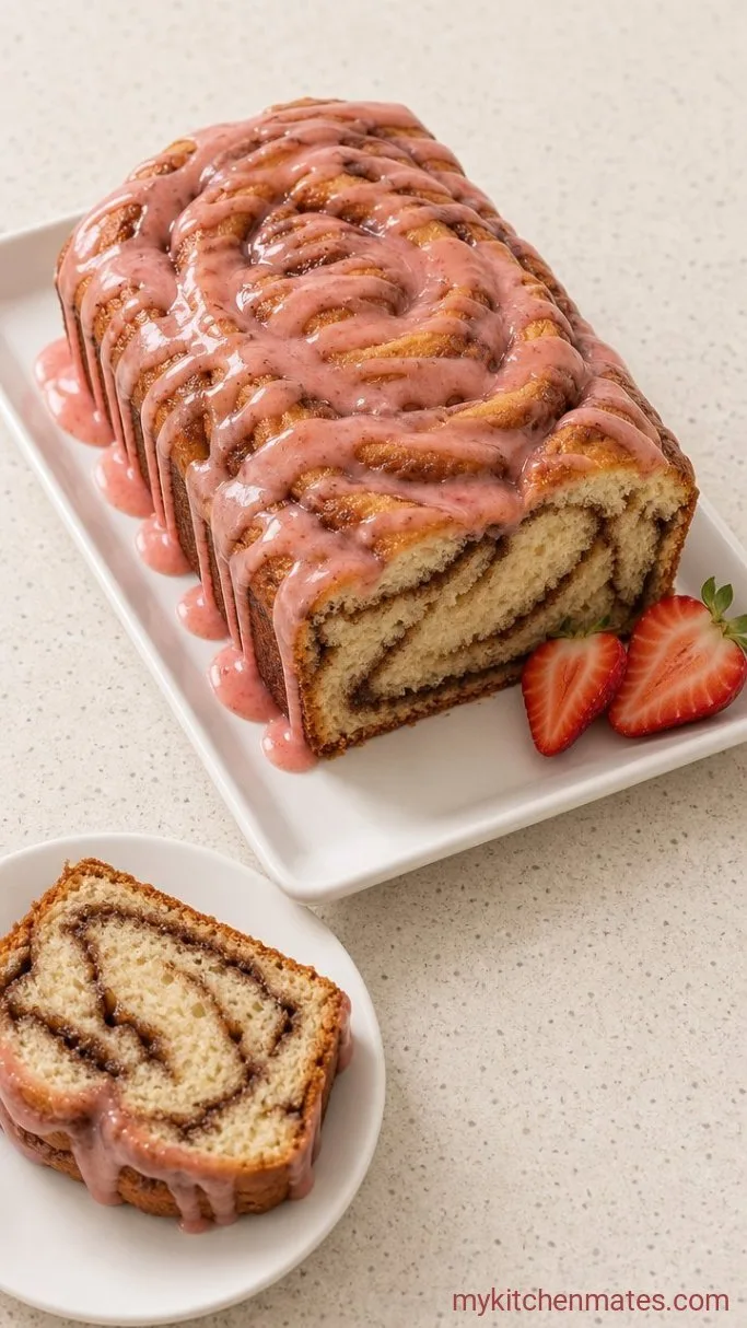 Easy Strawberry Honeybun Cake Step 5: Drizzle and Serve
