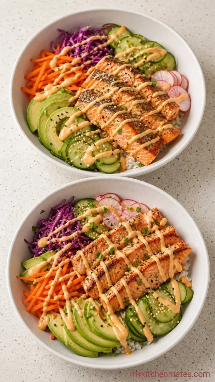 Quick Crispy Salmon Bowl Step 5: Drizzle and Serve