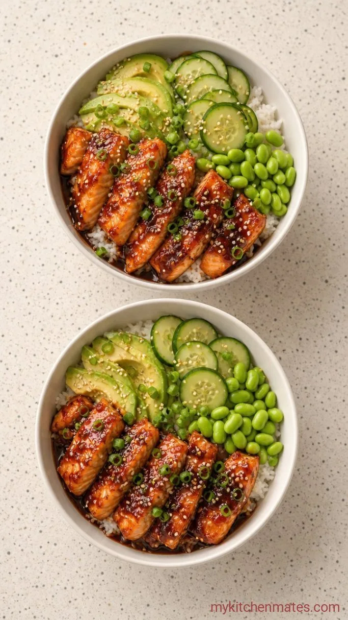 20-Minute Spicy Salmon Rice Bowl Step 5: Drizzle and Serve