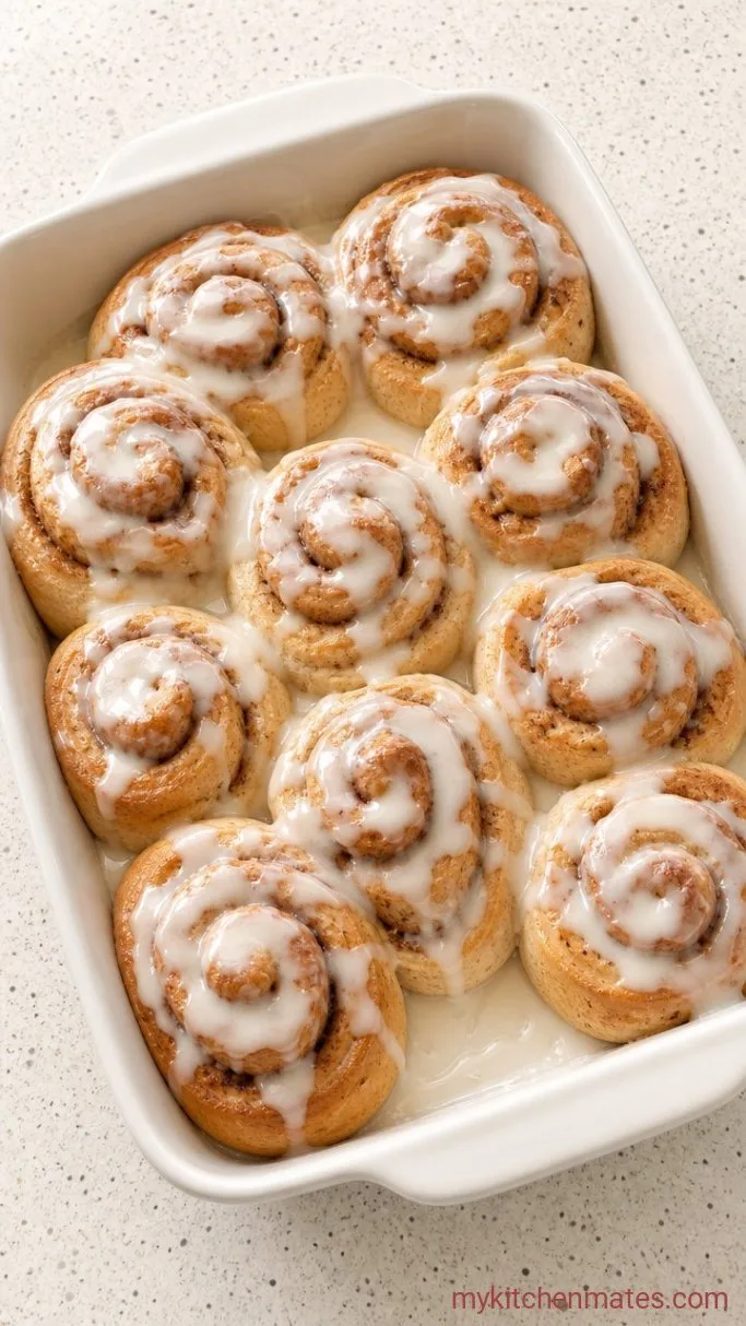 Fluffy Vegan Cinnamon Rolls (No Eggs, No Dairy) Step 5: Drizzle and Serve