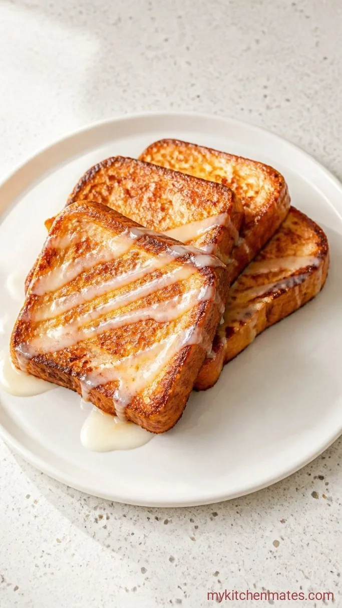 Cinnamon Roll French Toast with Cream Cheese Glaze Step 5: Drizzle and Serve
