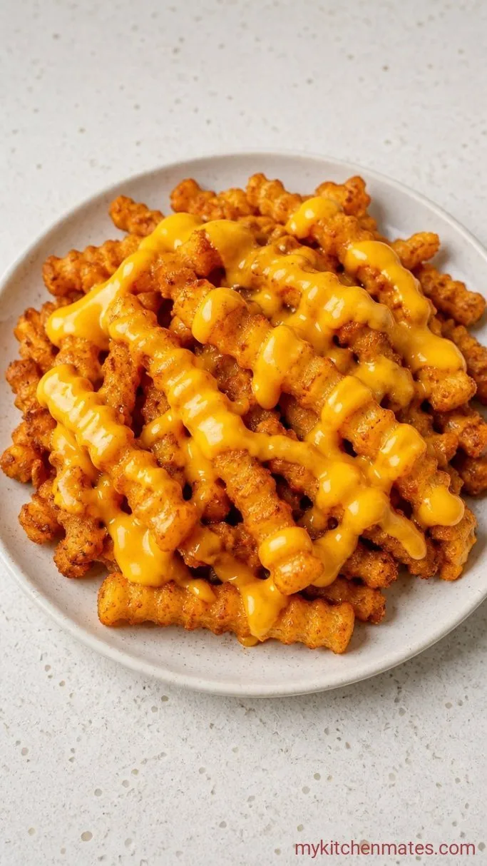 Crispy Homemade Taco Bell Nacho Fries with Nacho Cheese Sauce Step 5: Drizzle and Serve