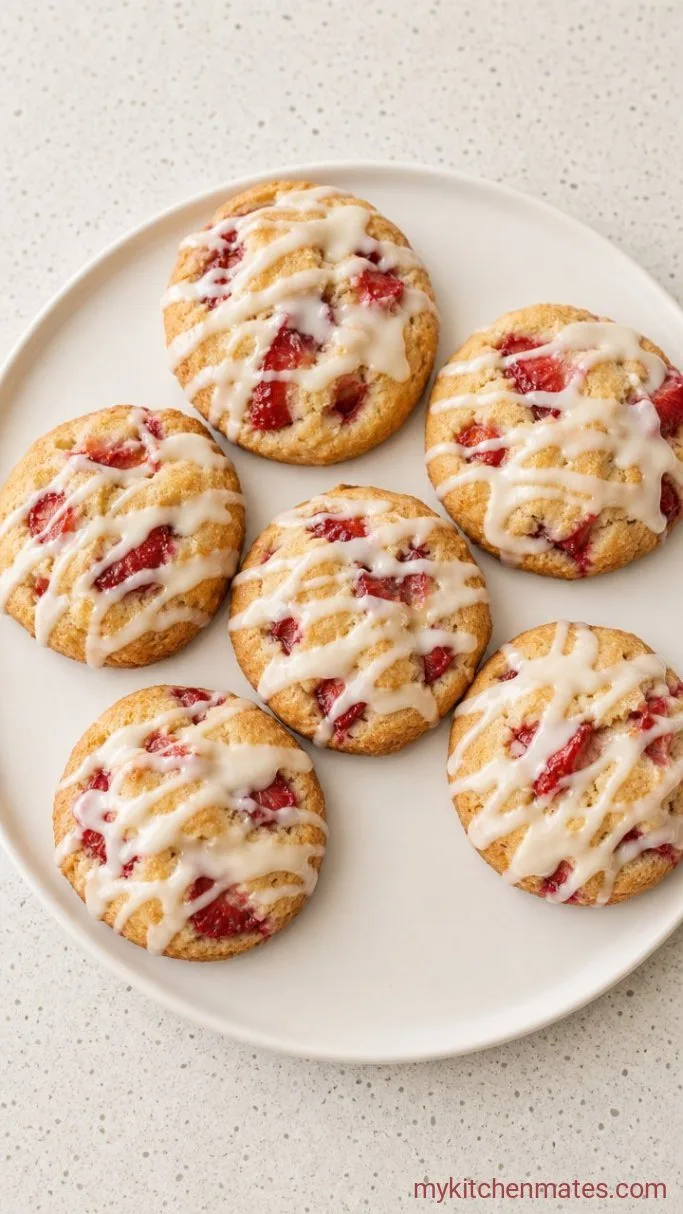 Soft Strawberry Shortcake Cookies with Vanilla Glaze Step 5: Drizzle the Glaze and Serve