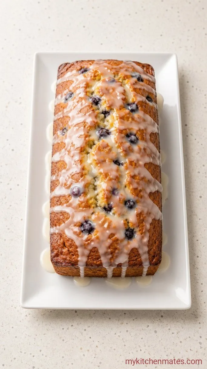 Moist Lemon Blueberry Loaf Cake Step 5: Drizzle the Lemon Glaze
