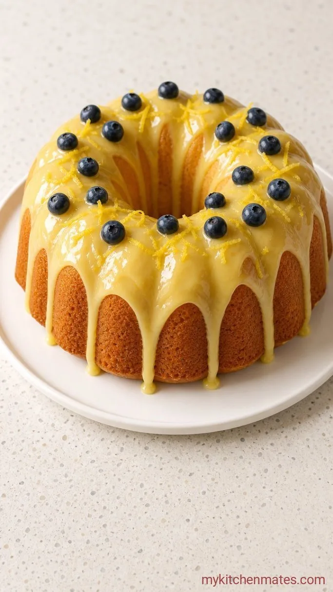 Moist Lemon Blueberry Pound Cake Step 5: Drizzle the Lemon Glaze
