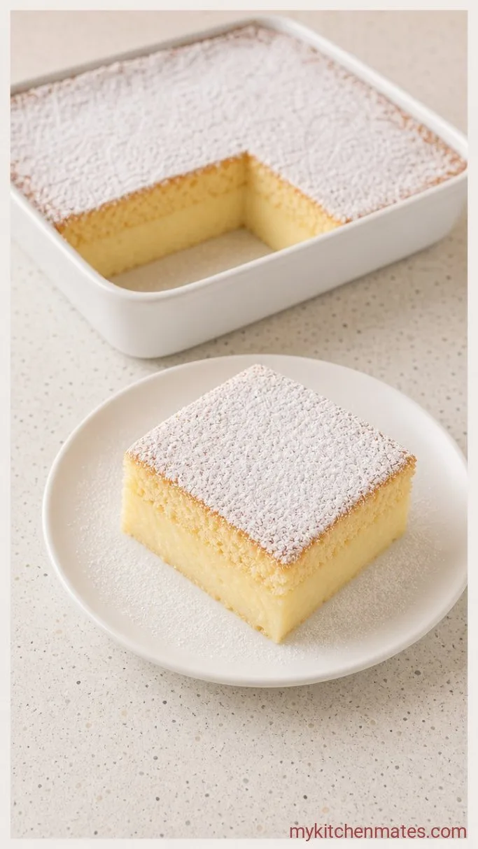 Step 5: Dust and Serve the Vanilla Pudding Cake