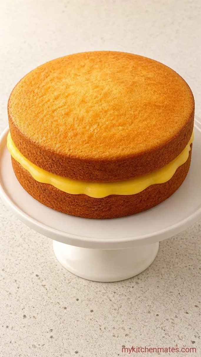 Lemon Curd Cake with Cream Cheese Frosting Step 5: Fill and Stack the Layers