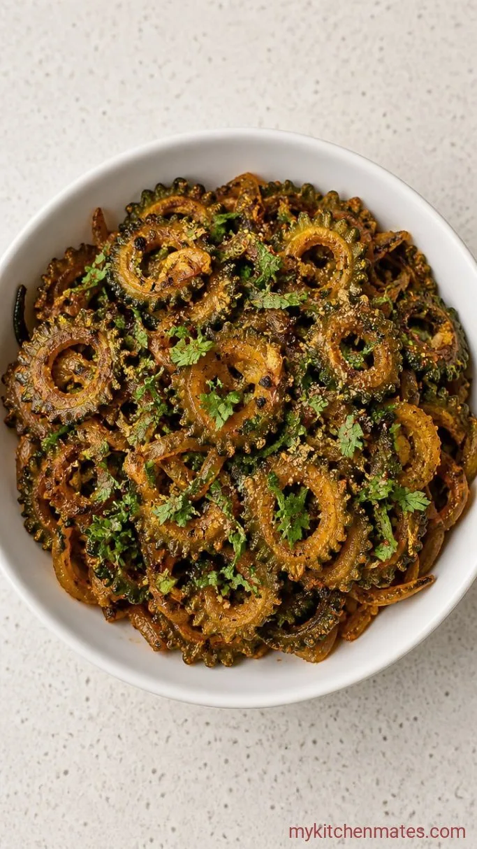 Indian Karela Recipe That’s Crisp, Spiced, and Actually Not Bitter Step 5: Finish with Amchur and Cilantro