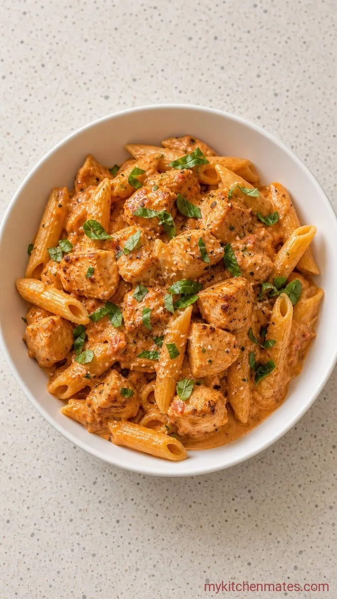One-Pan Creamy Chicken Parmesan Pasta Step 5: Finish with Fresh Basil and Serve
