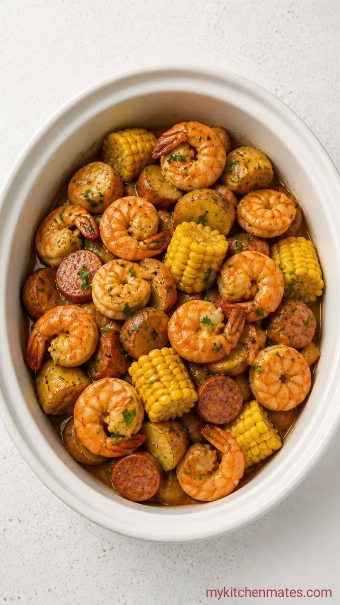 Set-It-and-Forget-It Crockpot Seafood Boil with Garlic Butter Step 5: Finish with Lemon and Serve