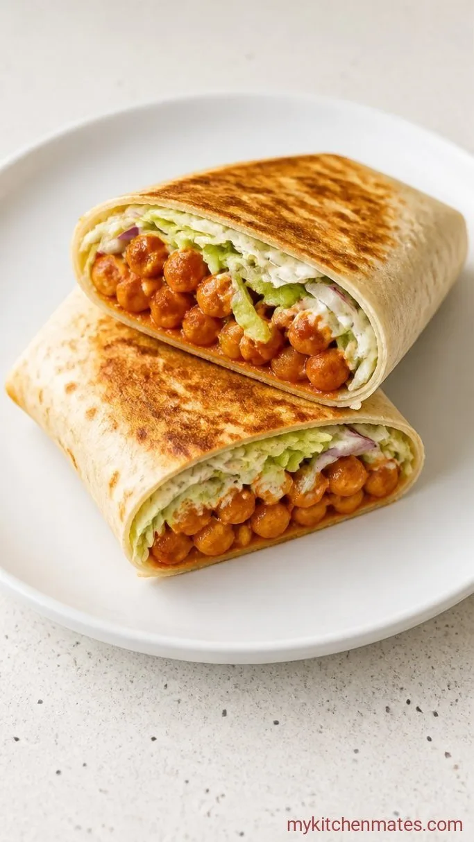 Spicy Buffalo Chickpea Wraps (Ready in 15 Minutes) Step 5: Fold and Toast