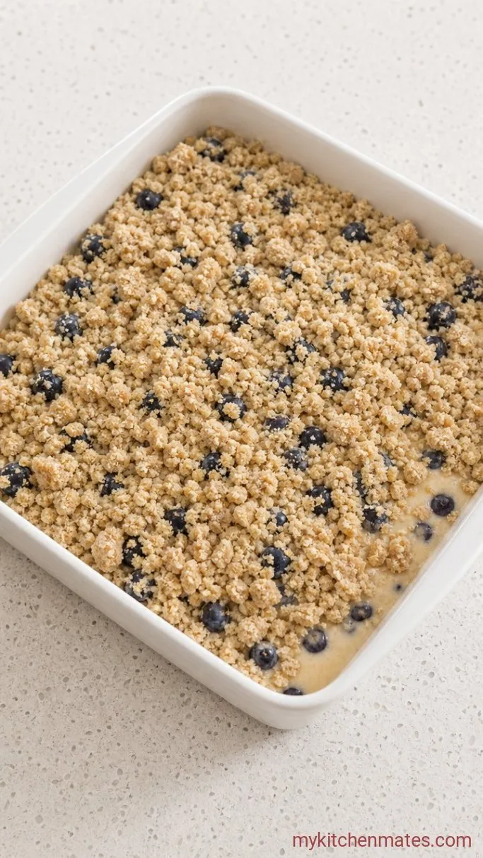 Tender Blueberry Coffee Crumb Cake with Buttery Streusel Topping Step 5: Fold in Blueberries and Assemble