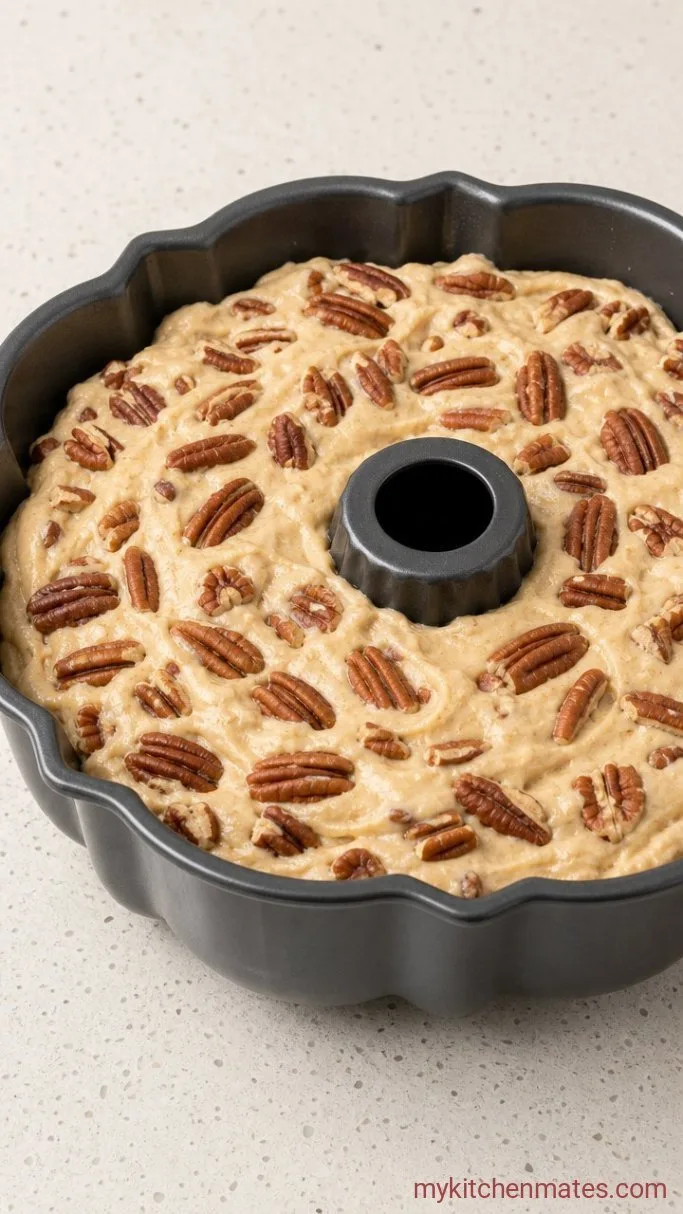 Step 5: Fold in the Pecans and Fill the Pan