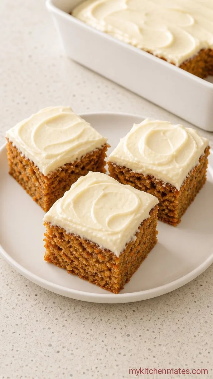 Moist Carrot Cake Bars with Cream Cheese Frosting Step 5: Frost and Slice