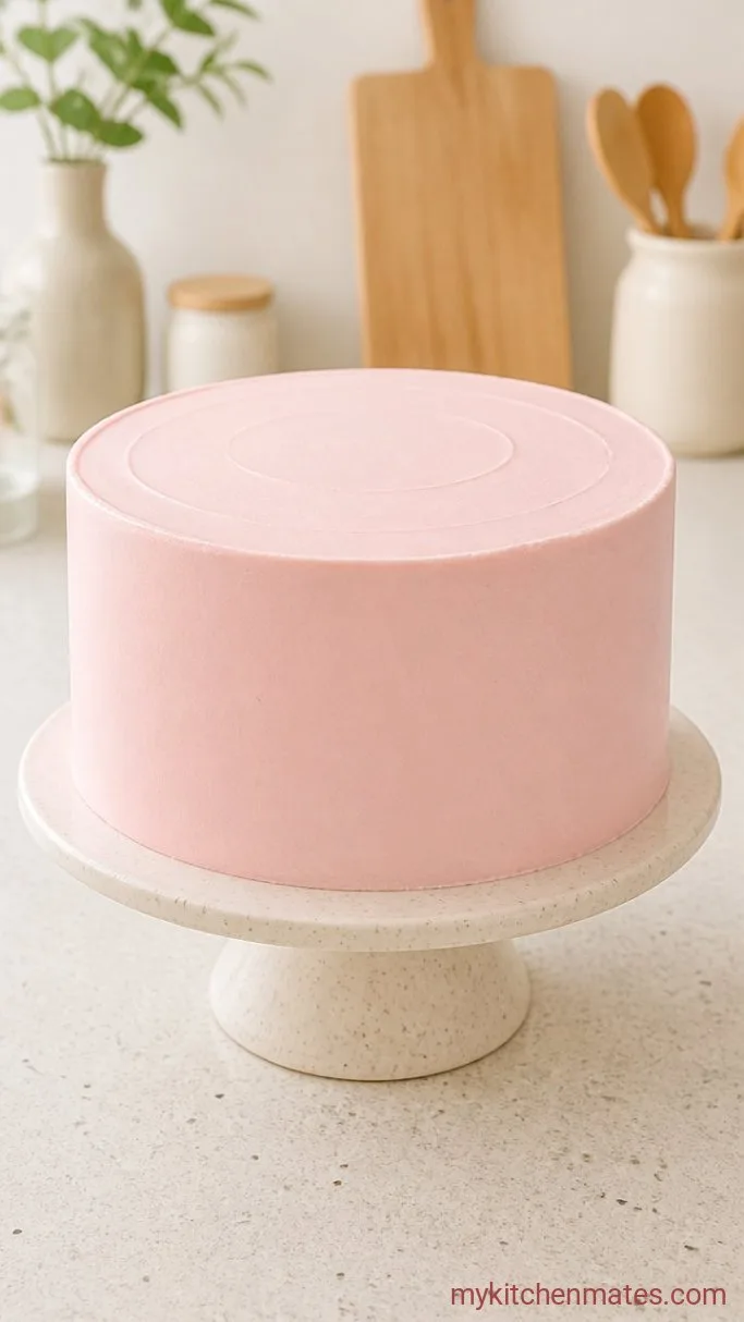 Princess Birthday Cake with Vanilla Buttercream Step 5: Frost the Cake Smooth