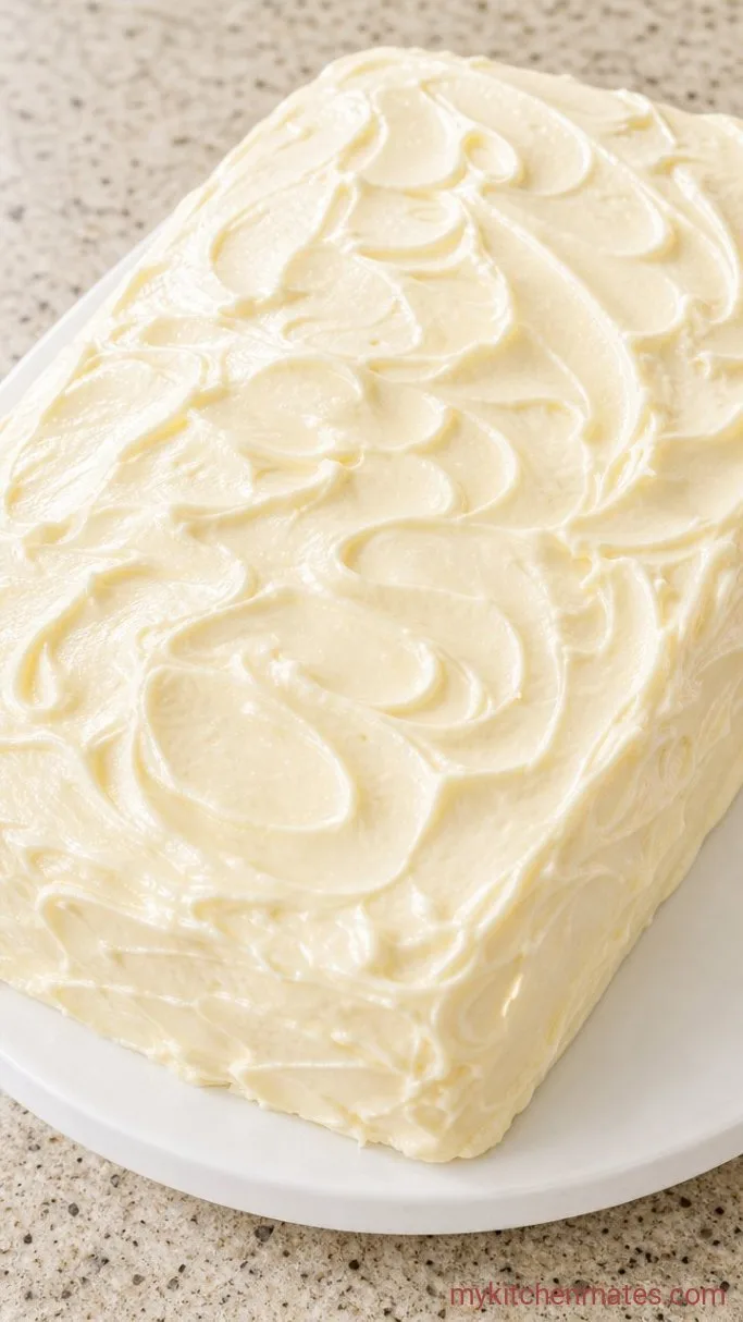 Pineapple Delight Cake That Stays Moist for Days Step 5: Frost the Cake