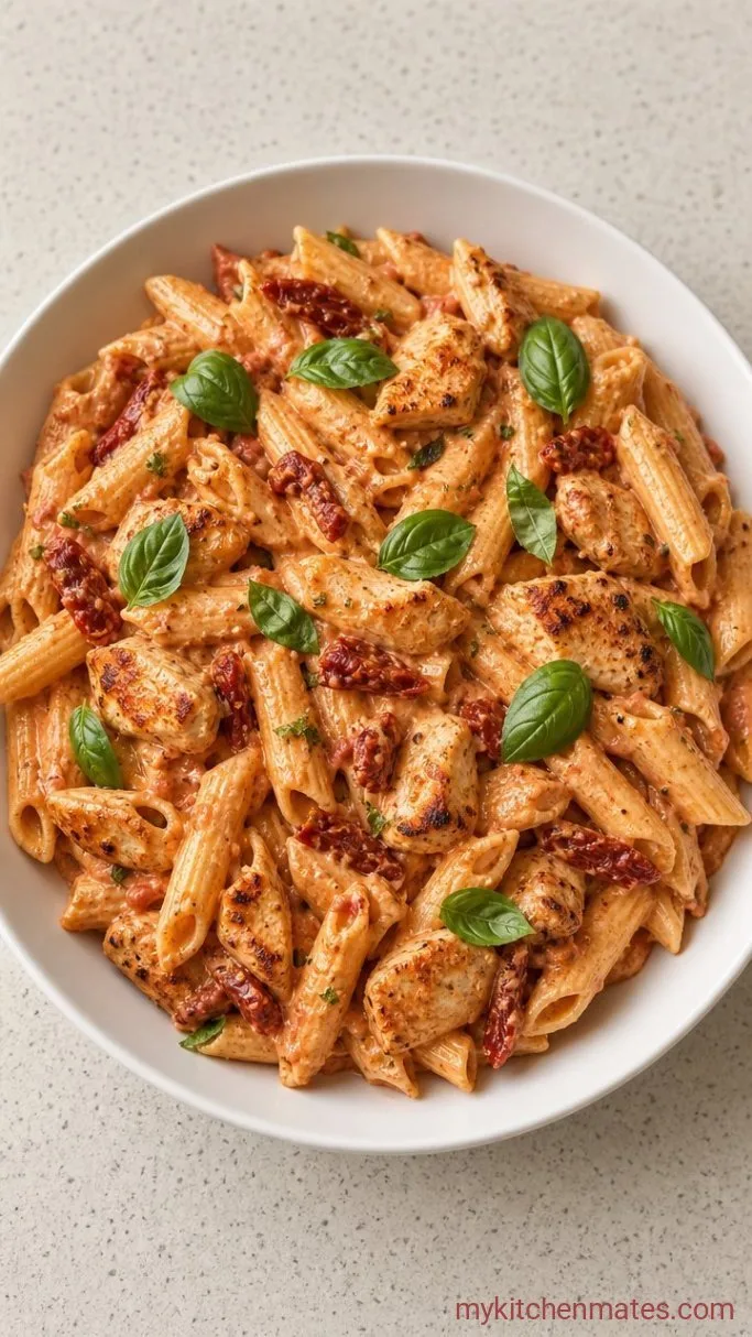 30-Minute Creamy Sundried Tomato Chicken Pasta Step 5: Garnish and Serve