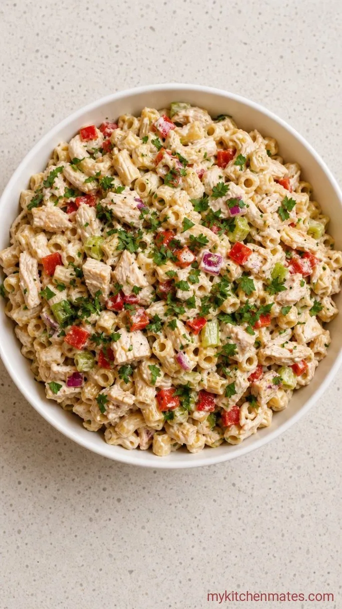 My Go-To Creamy Chicken Macaroni Salad Step 5: Garnish and Serve