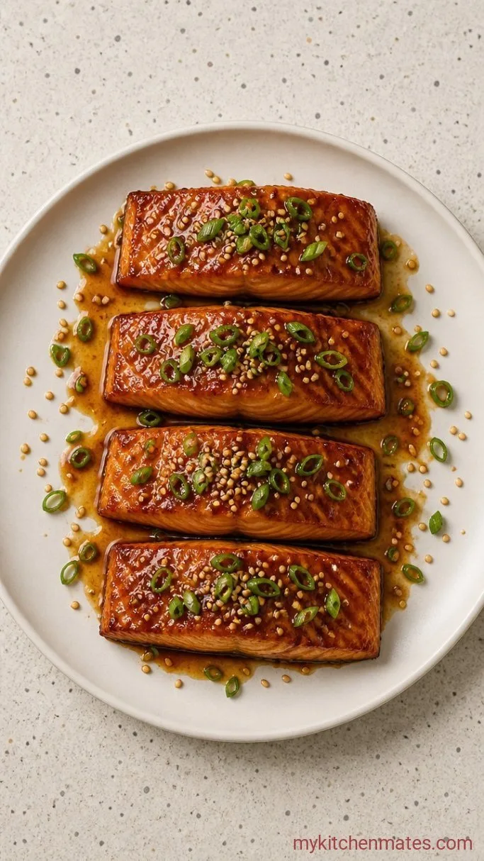 20-Minute Sticky Honey Garlic Salmon Step 5: Garnish and Serve