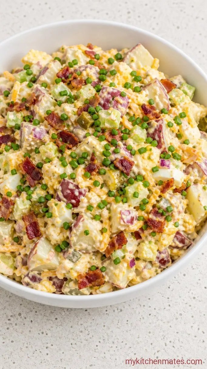 Creamy, Smoky Steakhouse Potato Salad Step 5: Garnish and Serve