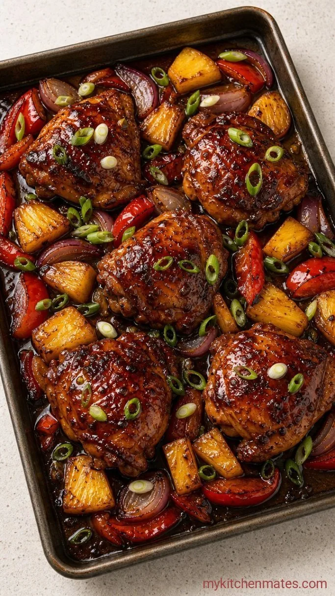 30-Minute Hawaiian Sheet Pan Chicken Step 5: Glaze and Serve