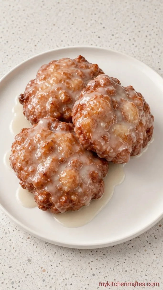 Crispy Gluten Free Apple Fritters Step 5: Glaze and Serve