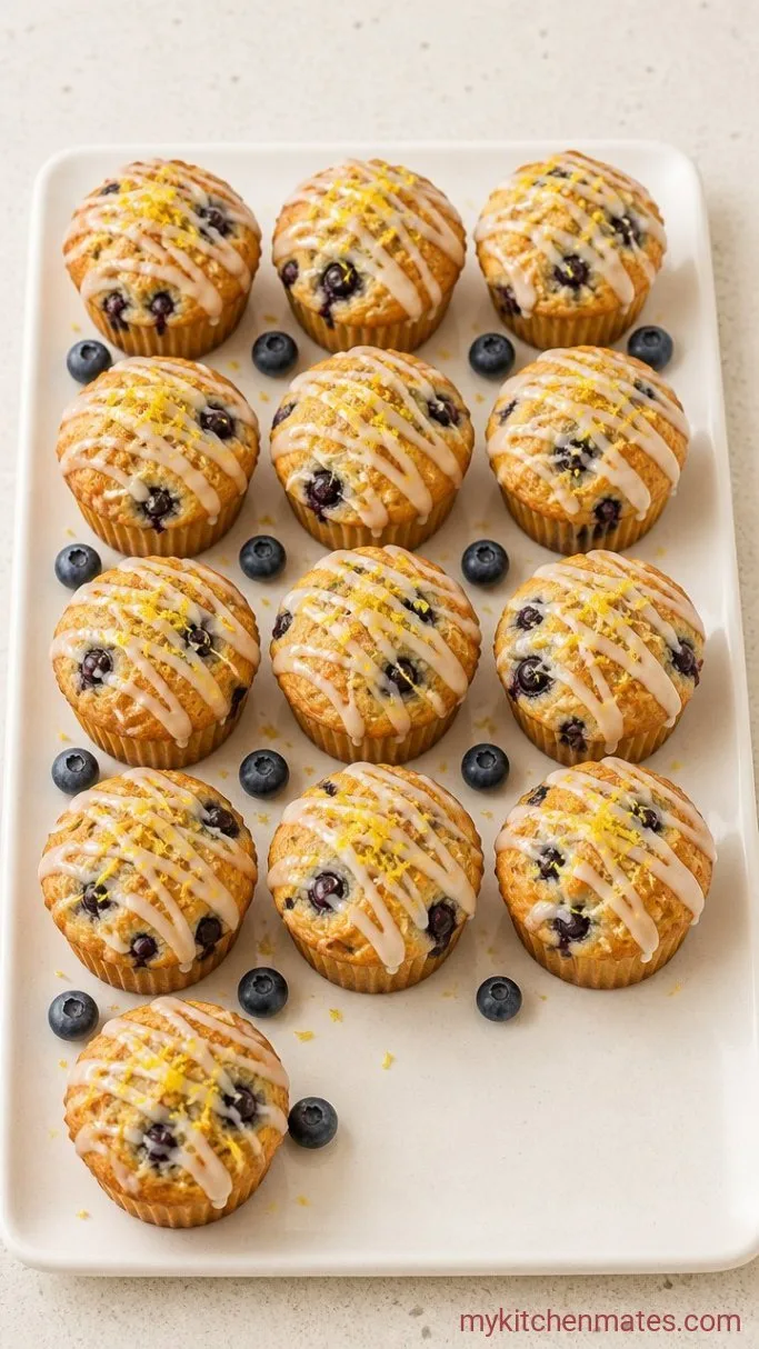 Moist Lemon Blueberry Muffins with Lemon Glaze Step 5: Glaze and Serve