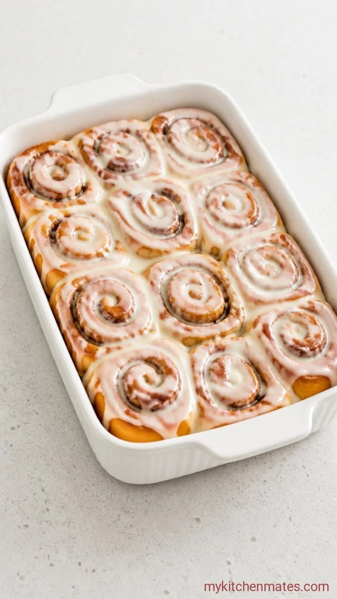Chai-Spiced Cinnamon Rolls with Cardamom Glaze Step 5: Glaze and Serve