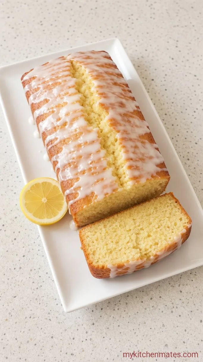 One-Bowl Lemon Tea Cake Step 5: Glaze and Slice