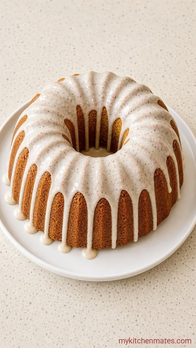 Eggnog Bundt Cake with Spiced Rum Glaze Step 5: Glaze the Cooled Cake