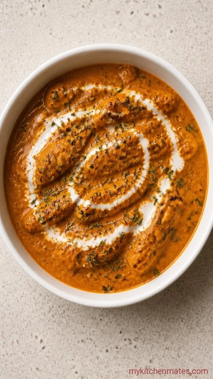 Restaurant-Style Soya Chaap Gravy (Creamy and Spicy) Step 5: Ladle and Finish with a Drizzle