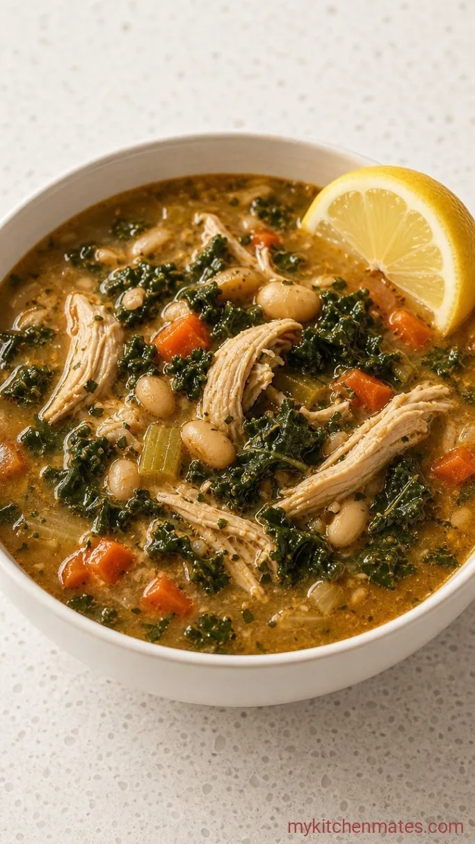 Hearty Chicken Kale Soup Step 5: Ladle and Finish with Lemon