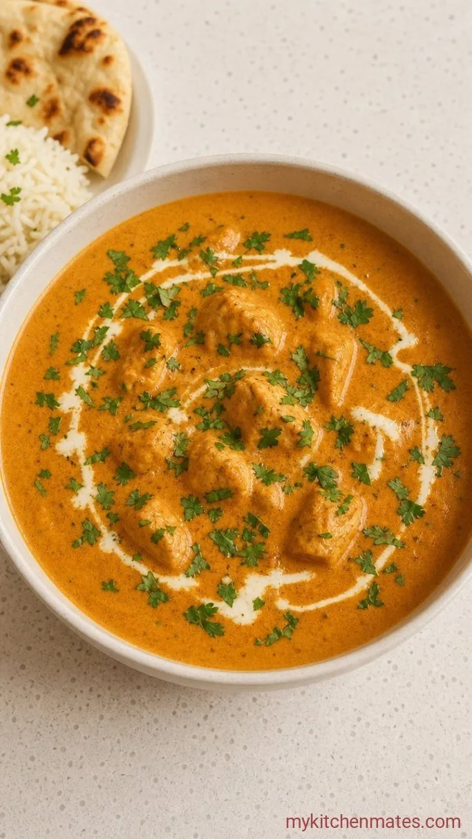 30-Minute Creamy Butter Chicken Soup Step 5: Ladle and Garnish the Soup