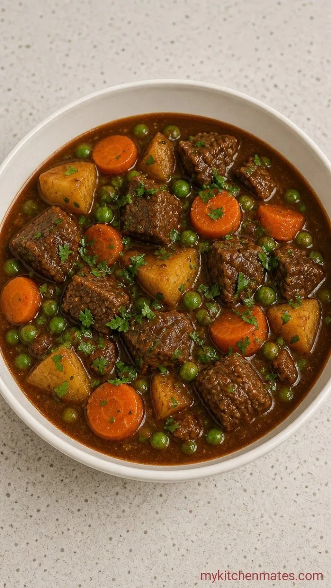 Slow Cooker Beef Stew That Falls Apart Tender Step 5: Ladle and Garnish