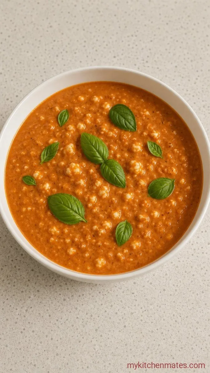 Creamy Cottage Cheese Tomato Soup (High Protein) Step 5: Ladle and Serve
