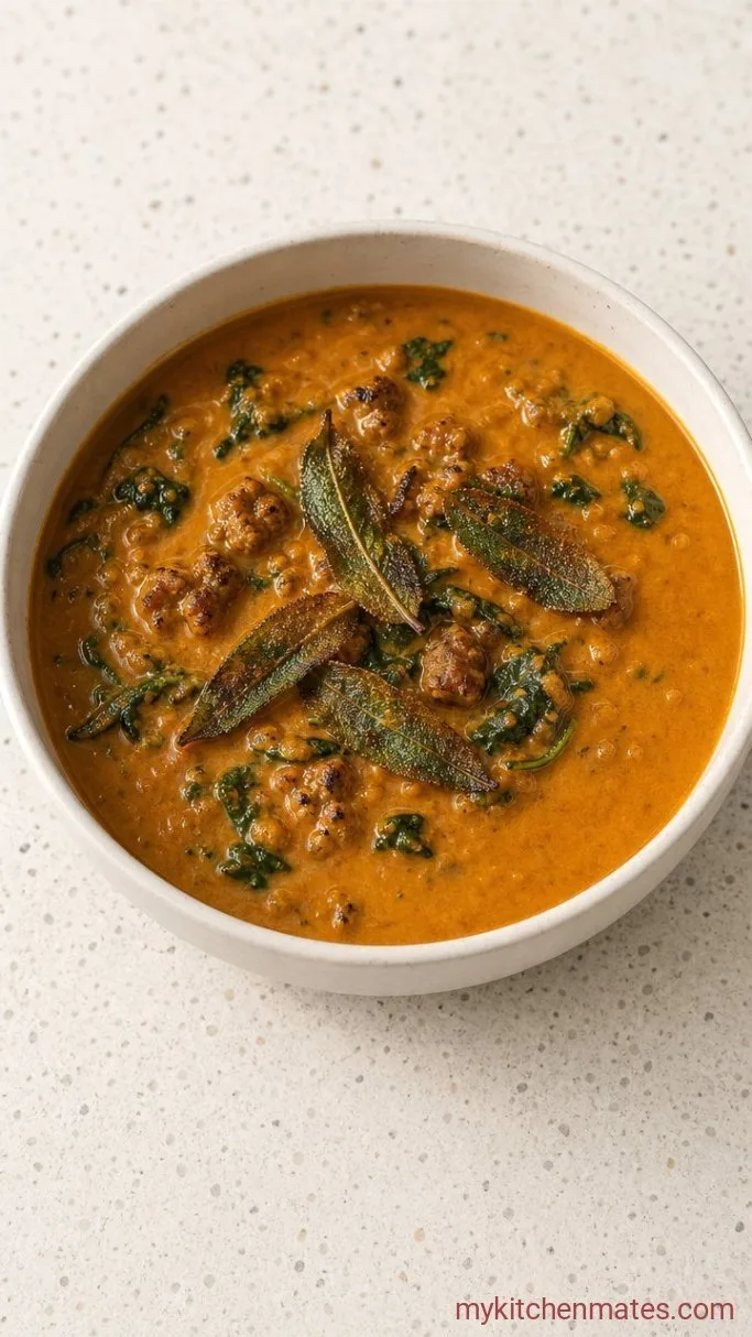Step 5: Ladle and Top with Crispy Sage