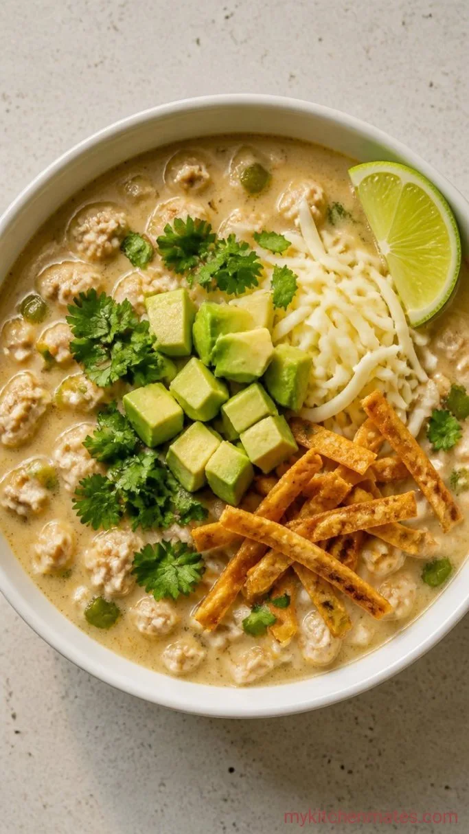 30-Minute Creamy White Turkey Chili Step 5: Ladle and Top