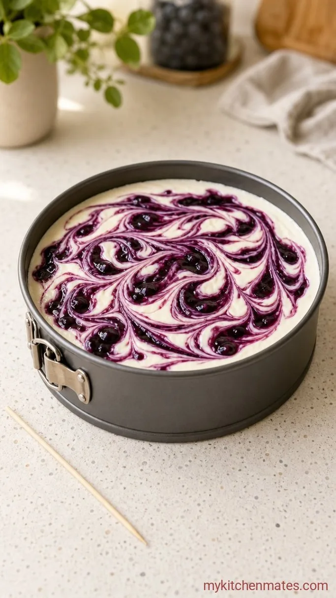 Step 5: Layer and Swirl the Cheesecake