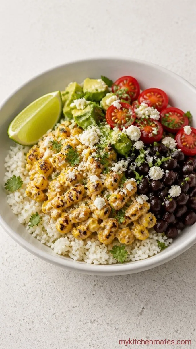 30-Minute Mexican Street Corn Rice Bowls Step 5: Layer the Bowls and Serve