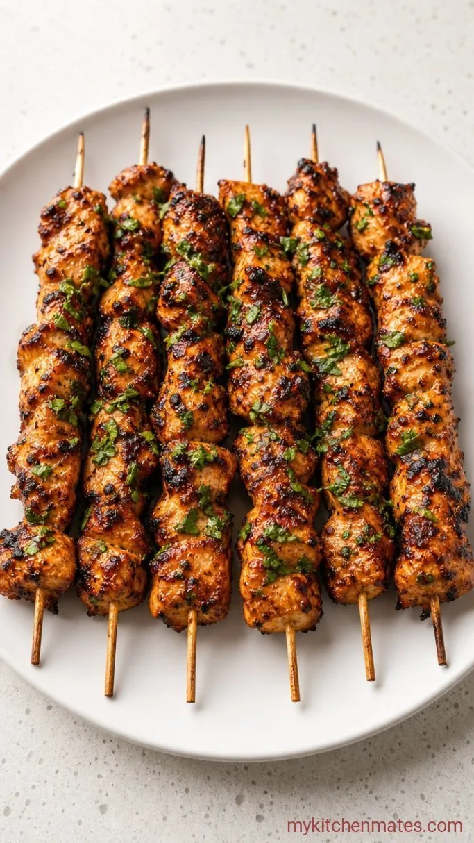 Garlicky Lemon Herb Chicken Kabob Marinade Step 5: Plate and Serve the Kabobs