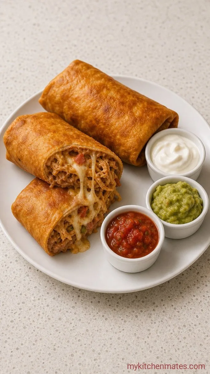 Crispy Chi-Chi's Chicken Chimichangas Step 5: Plate and Serve