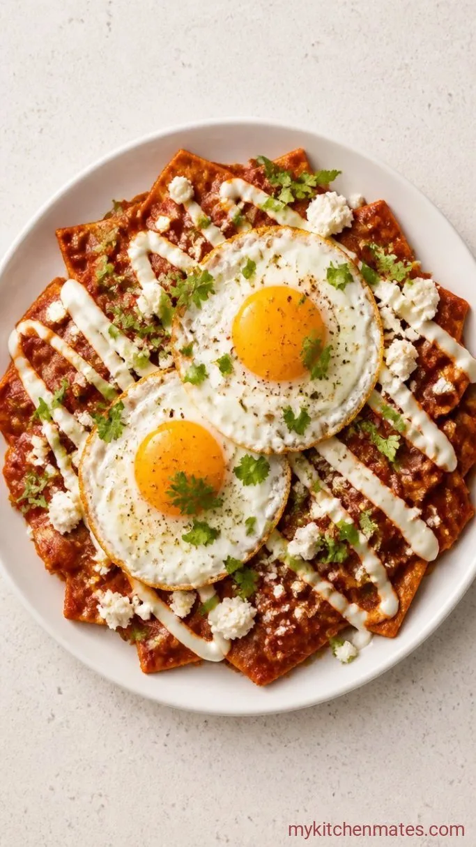 Crispy 20-Minute Authentic Mexican Chilaquiles Step 5: Plate and Top