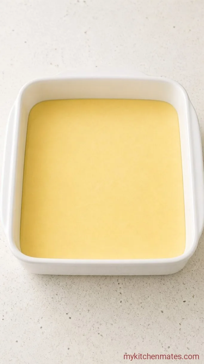 Vanilla Custard Cake That Magically Makes Three Layers Step 5: Pour the Batter and Bake