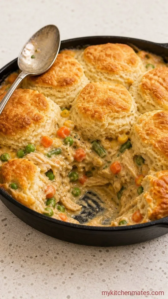 Easy Chicken Pot Pie Casserole Step 5: Rest and Scoop